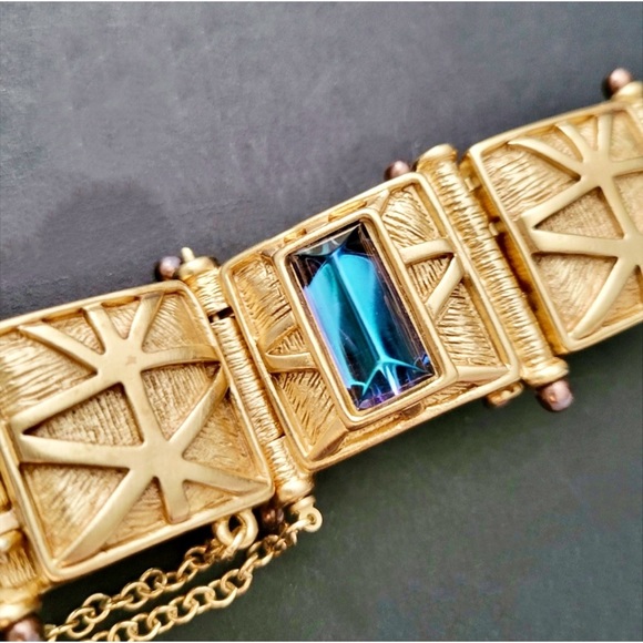 Givenchy Couture Crystal & Matte Gold Link Bracelet - Picture 3 of 7